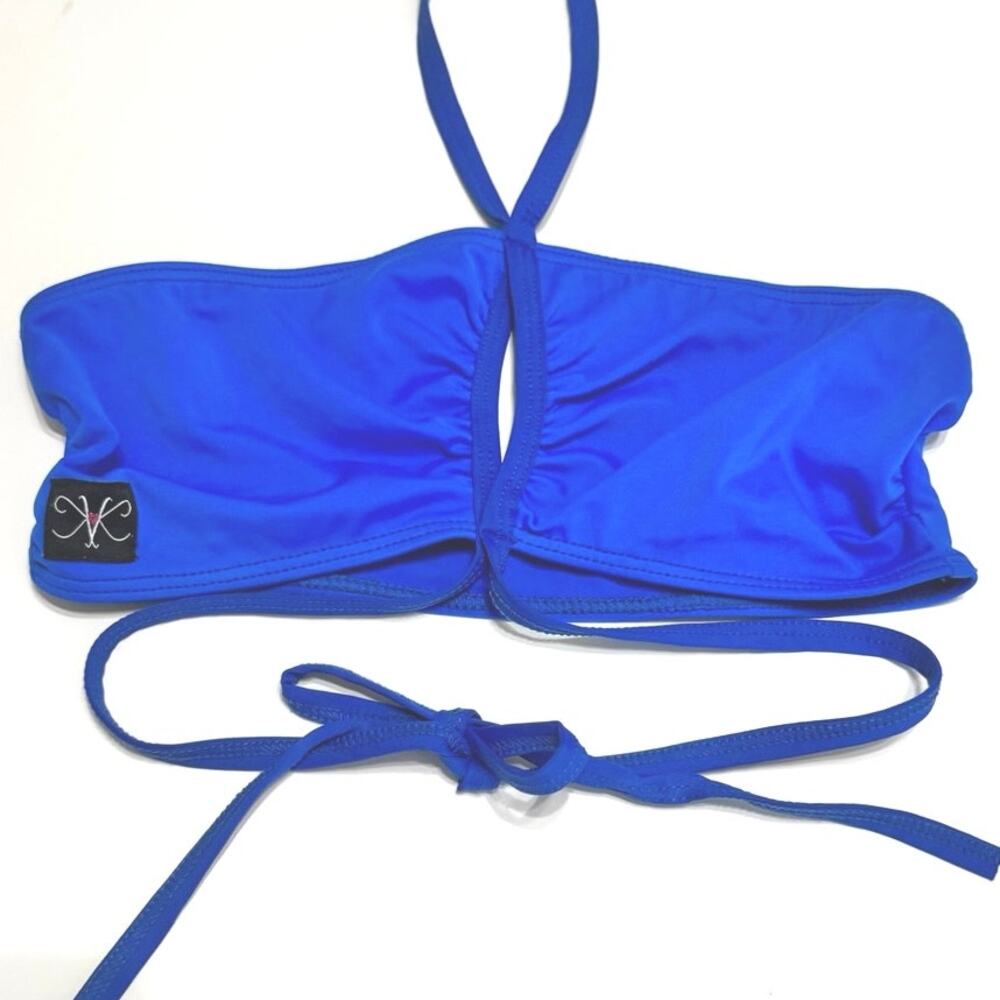 Kandi Kouture Royal Blue Halter Crop Bra Top CXL 10/12 Dance
